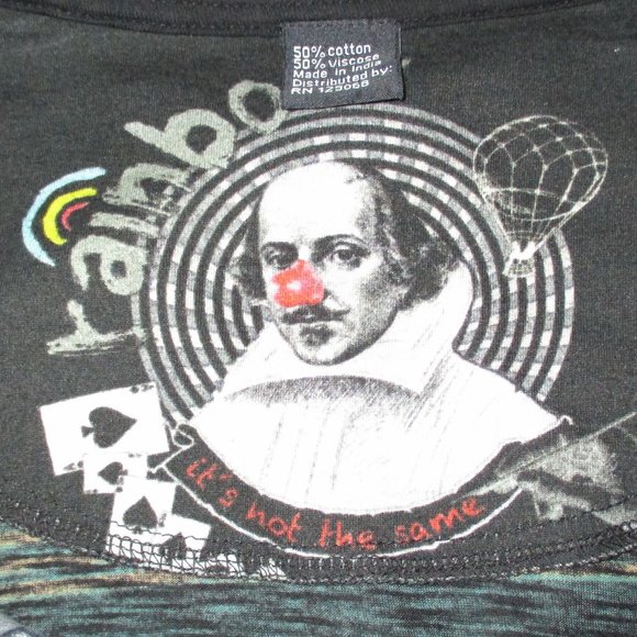 DESIGUAL Brown Multi-Pattern Long Sleeve Graphic Top Large - Picture 7 of 9